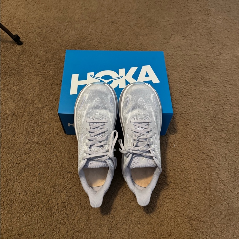Hoka Light Gray Athletic Shoes